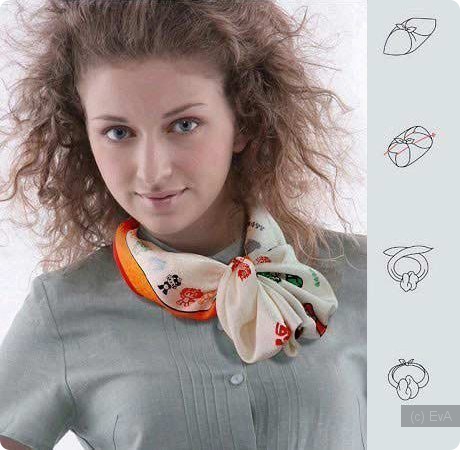 как красиво завязать платок,