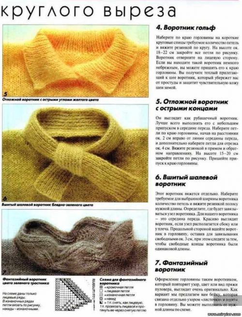 воротники вязаные,